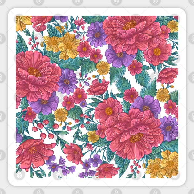 Colorful Flowers Magnet by ilhnklv